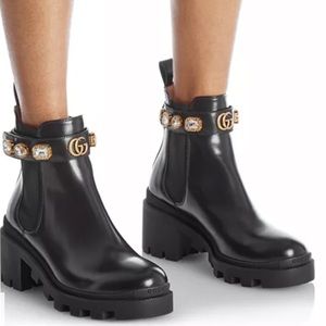 Gucci rhinestone trip boot 36